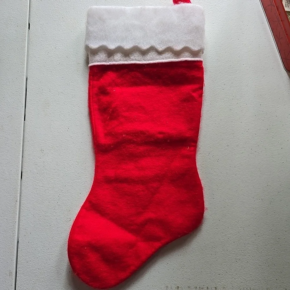 Vintage Walt Disney Christmas Stocking‎ Lot Felt Mickey Mouse Minnie Pink Red